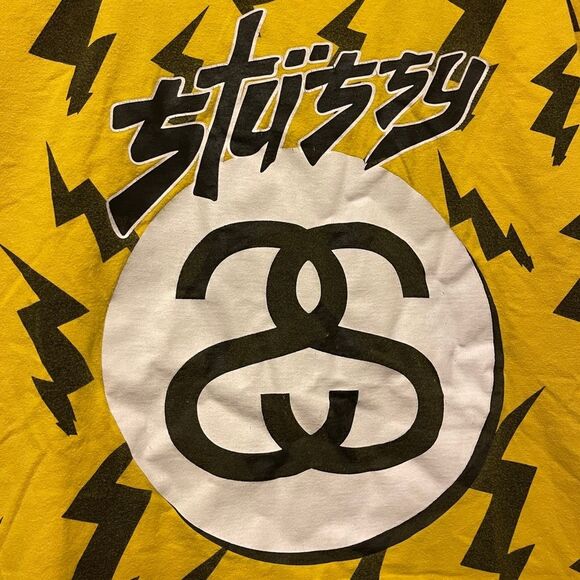 Vintage Stussy All Over Print Short Sleeve T-Shirt Men’s Sz M - Picture 4 of 5